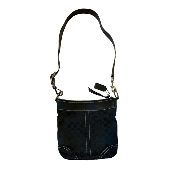 Coach Signature Black Crossbody Bag – Style M0943-10403 – 10.5”W x 10.5”H - Picture 2 of 10